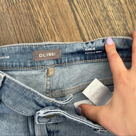 DL1961 Karlie mid-rise boyfriend jean shorts 27 - Picture 7 of 7